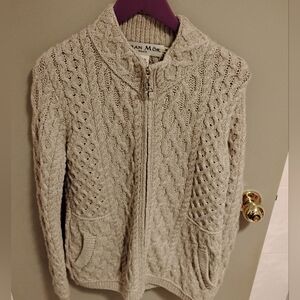 Classic Irish Knit Merino Wool Cable Knit - Cream